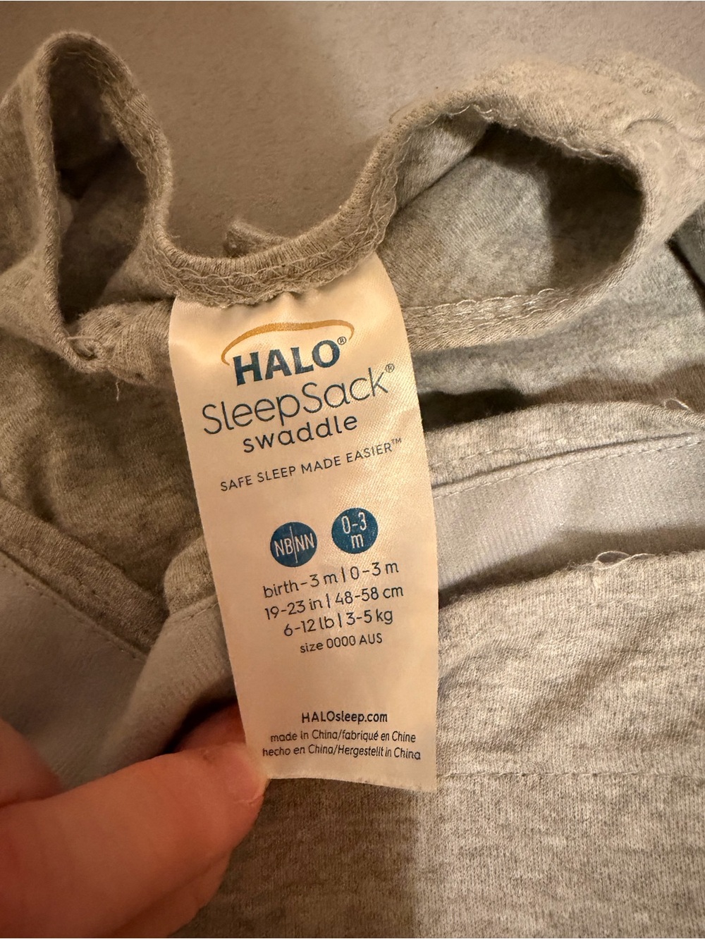 Halo SleepSack Swaddle - Light Gray